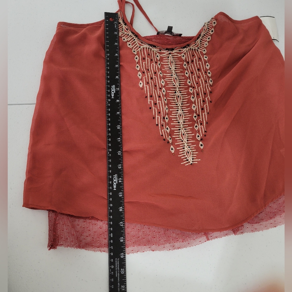 Miss Me Strappy Embroidered Aztec Print Open Back Tank Top Size Large Festival - Picture 10 of 10